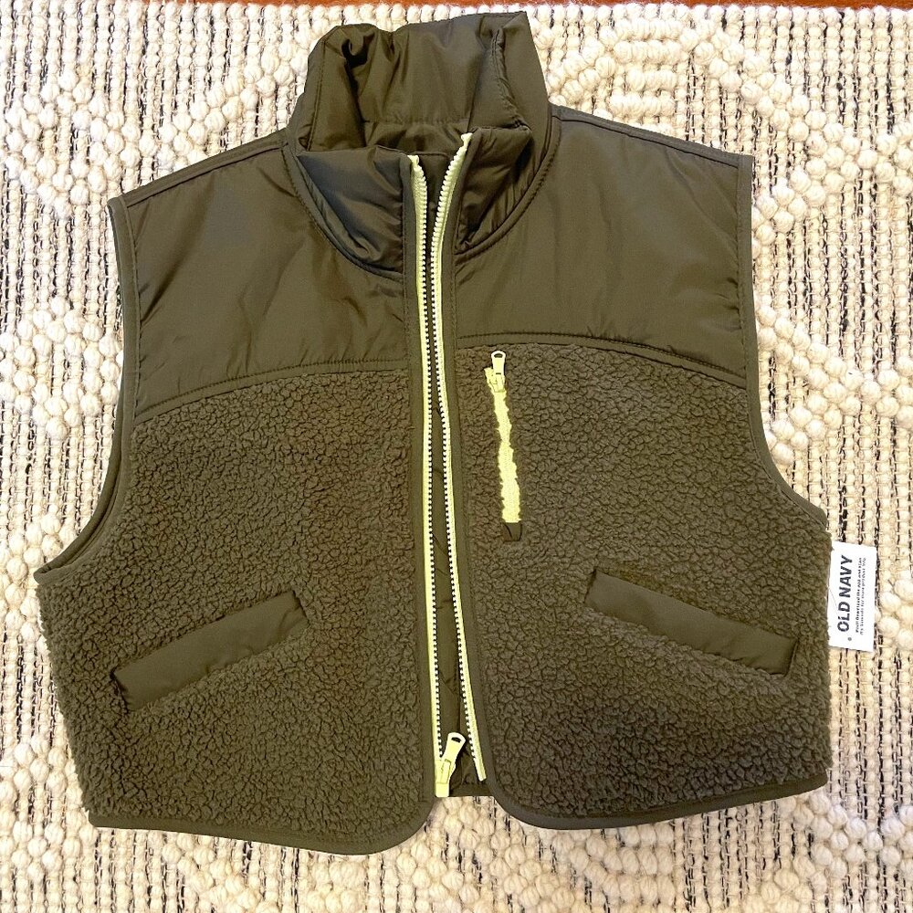 Cropped Hybrid Sherpa Vest
